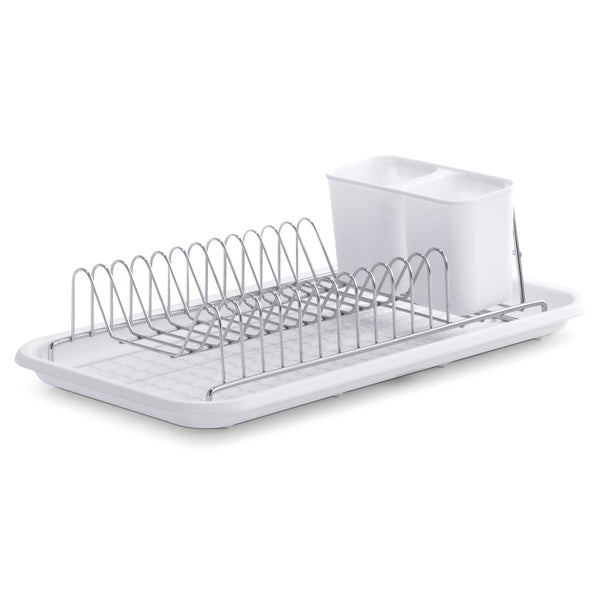 Dish Drain Rack, Metal/Plastic - White