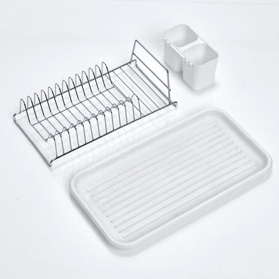Dish Drain Rack, Metal/Plastic - White