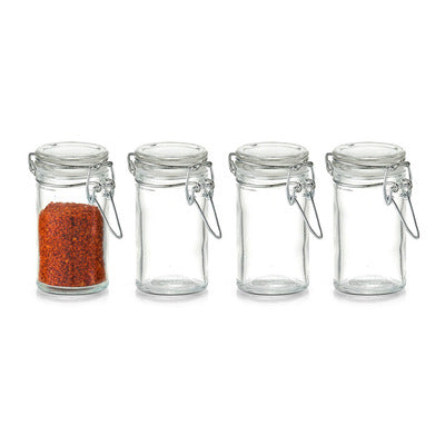 Spice Jar Set With Clip Closure, 4pcs, Mini