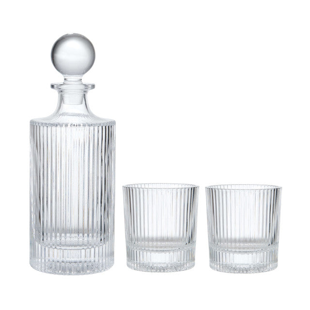 BarCraft Glass Decanter 750ml with Set of 2 Tumblers 270ml