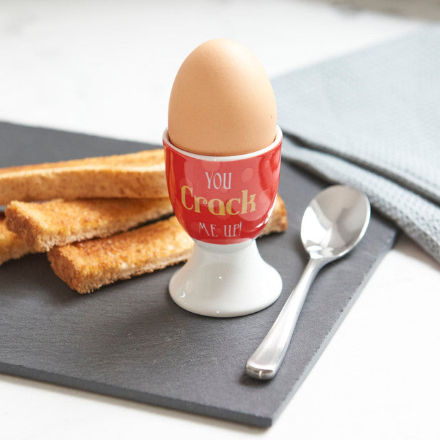 Porcelain 'You crack me up' Egg Cup