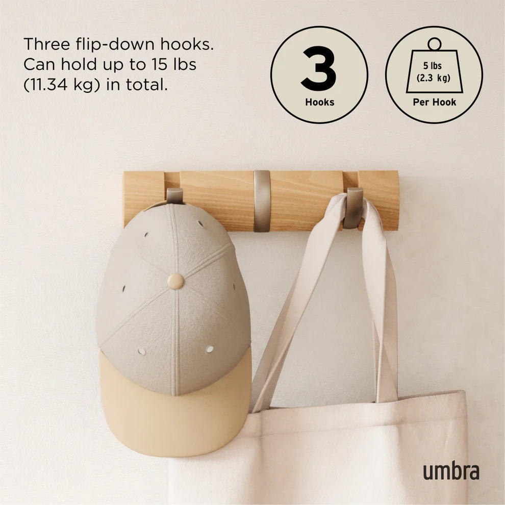 Flip 3 Wall Hook- Natural - The Organised Store