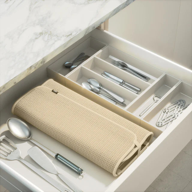 UDry Dish Drying Rack with Mat- Linen - The Organised Store
