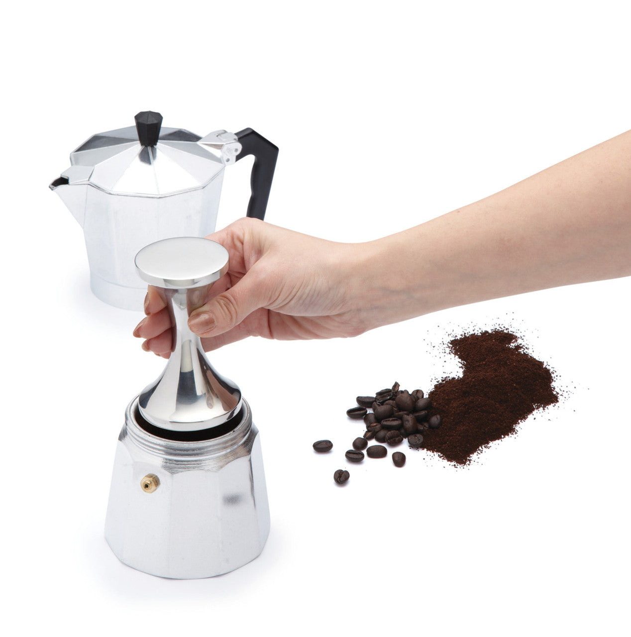 La Cafetière 2-In-1 Coffee Tamper, Stainless Steel