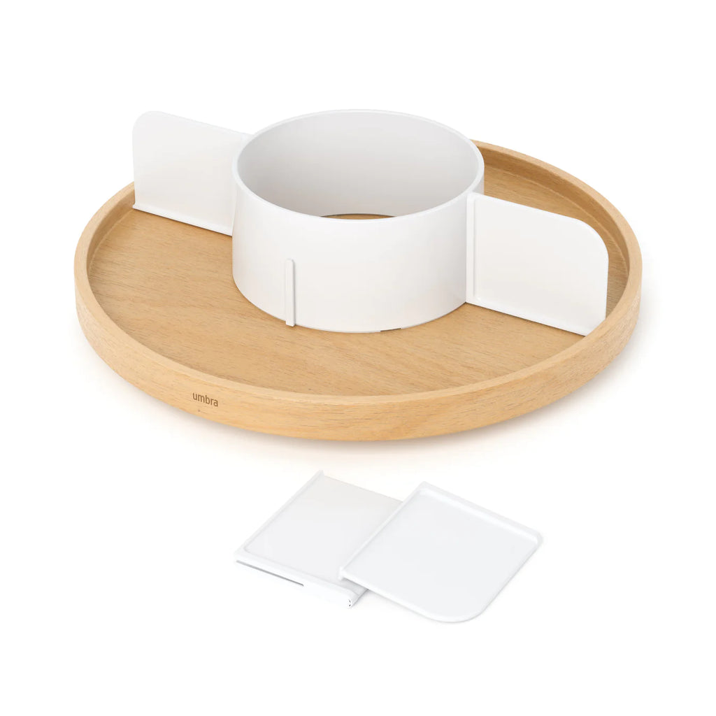 Bellwood Lazy Susan Divided White/Natural