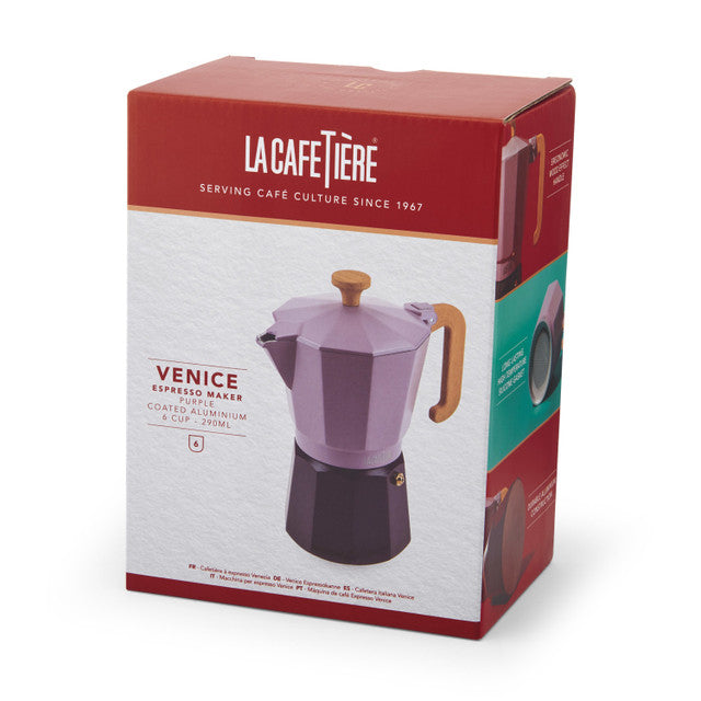 La Cafetière Venice 6 Cup Espresso Maker- Aluminium-Various colors