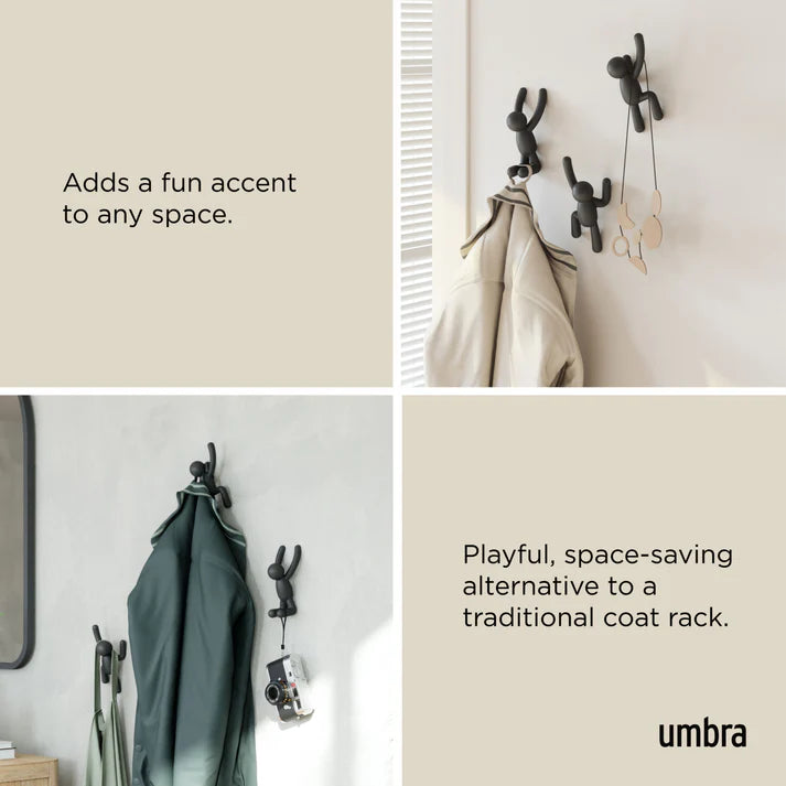 Buddy Wall Hooks -Set of 3 - The Organised Store