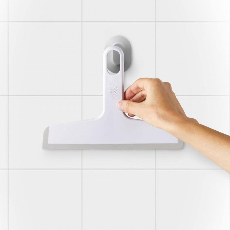 Duo Squeegee With Suction Holder - White