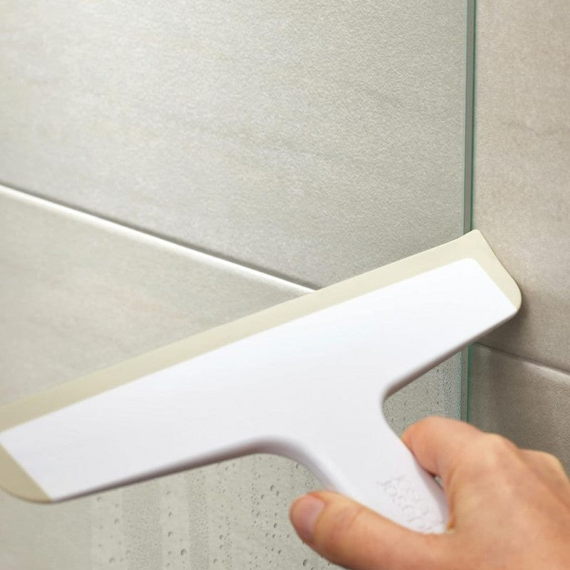 Duo Squeegee With Suction Holder - White