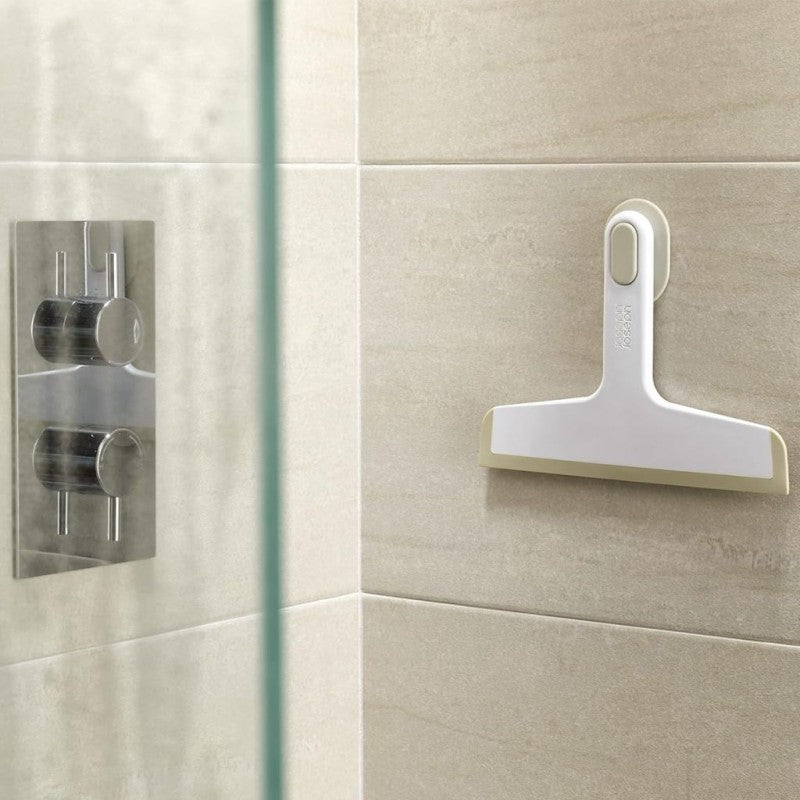 Duo Squeegee With Suction Holder - White