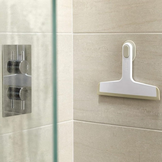 Duo Squeegee With Suction Holder - White