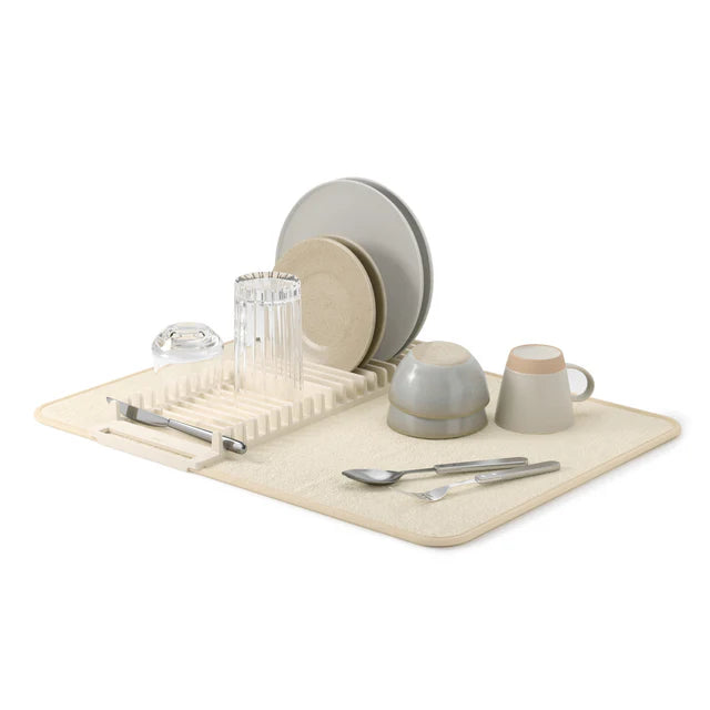 UDry Dish Drying Rack with Mat- Linen - The Organised Store