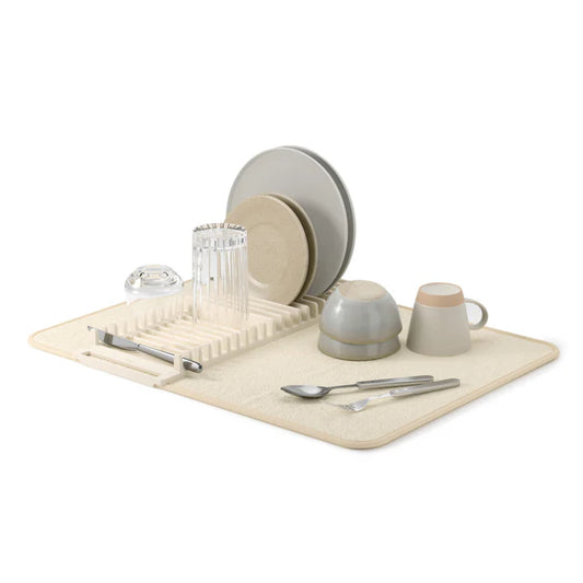 UDry Dish Drying Rack with Mat- Linen - The Organised Store