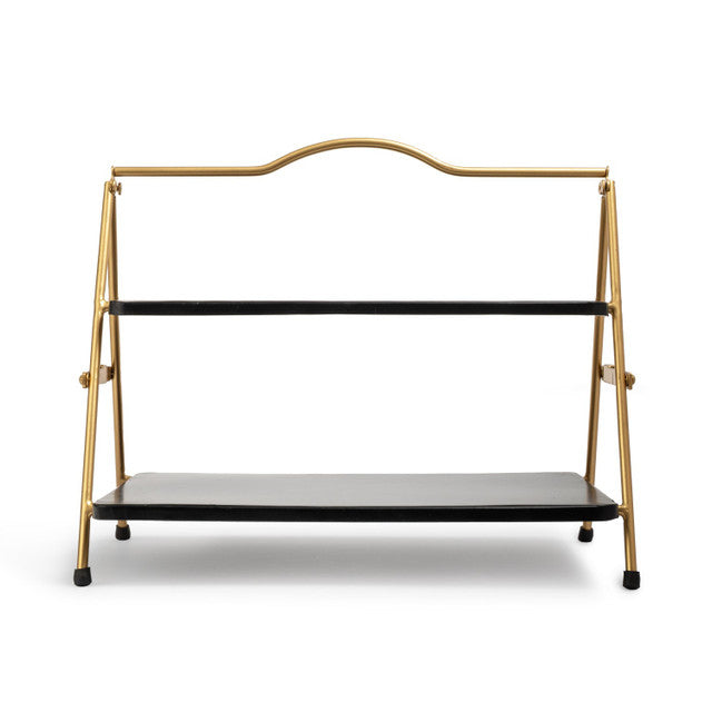 Artesà 2 Tier Gold and Black Metal Serving Stand