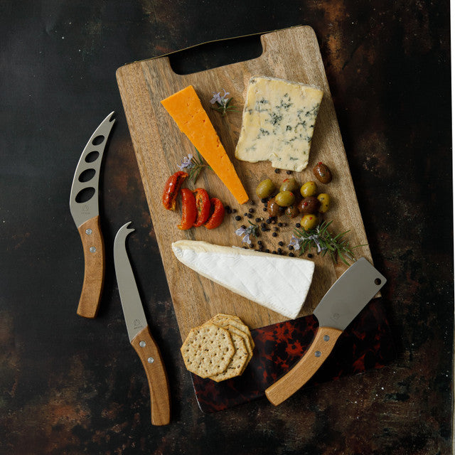 Artesà Rectangular Serving Board with Tortoise Shell Resin Edge