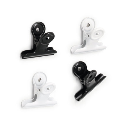 Magnet Set "Clips", 4pcs, Metal, Black/White