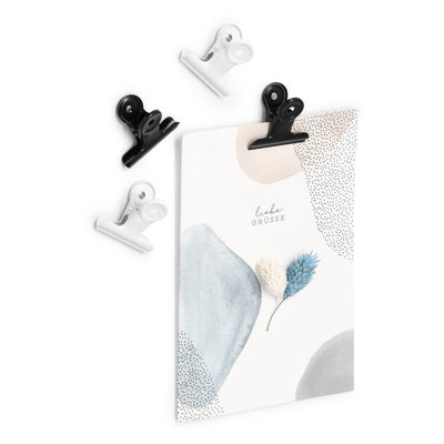 Magnet Set "Clips", 4pcs, Metal, Black/White