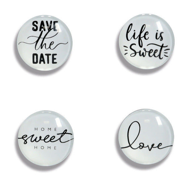 Magnet Set , 4pcs, Plastic/Glass - Various Designs
