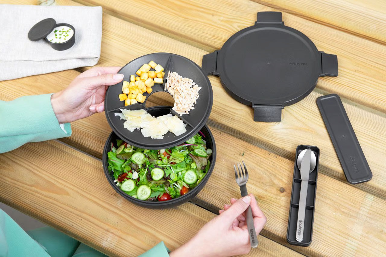 Make & Take Salad Bowl 1.3 L - Dark Grey - The Organised Store