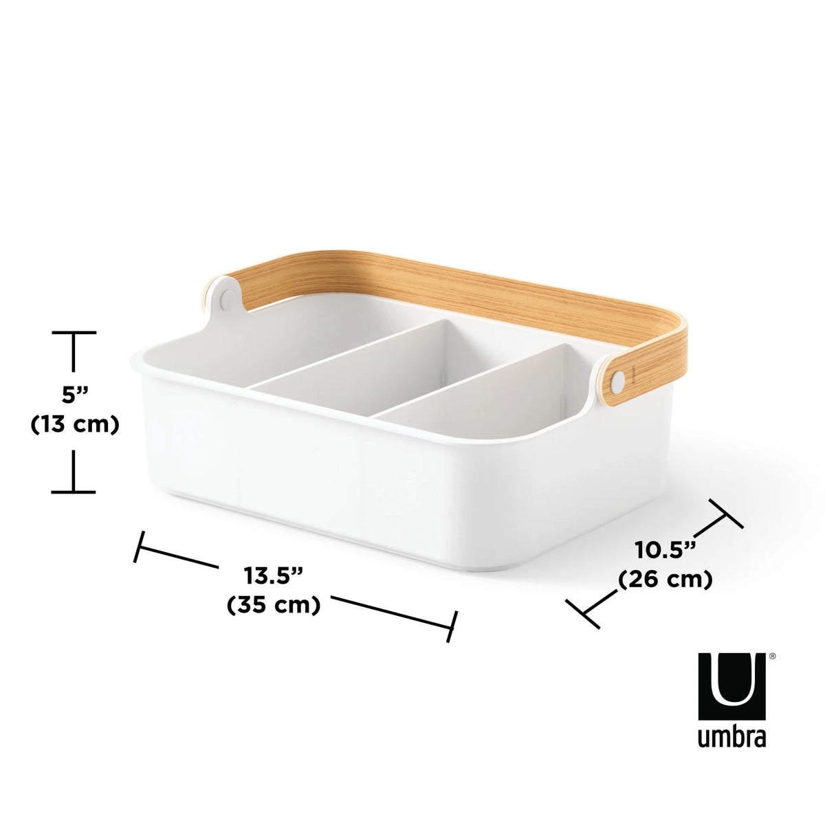 Bellwood Stackable Bin- White/Natural- Large - The Organised Store