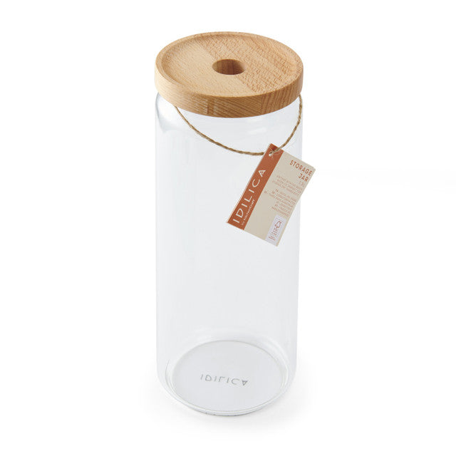 Idilica Glass Storage Jar with Beechwood Lid Range - The Organised Store