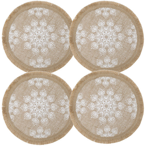 Creative Tops Gold Impressions Pack Of 4 Premium Round Placemats - Gold/Grey