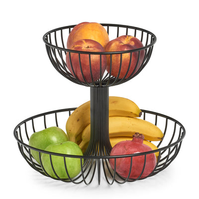 Metal Fruit Basket, 2 Tier - Various Colours