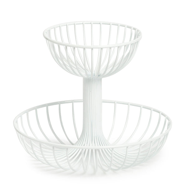 Metal Fruit Basket, 2 Tier - Various Colours