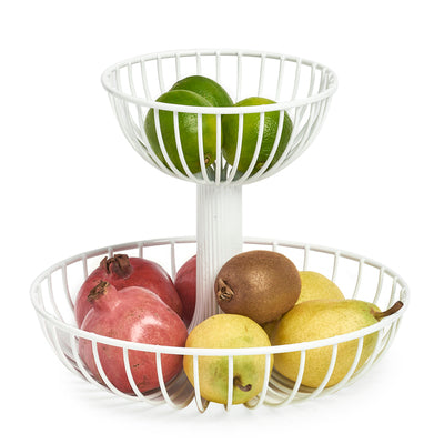 Metal Fruit Basket, 2 Tier - Various Colours
