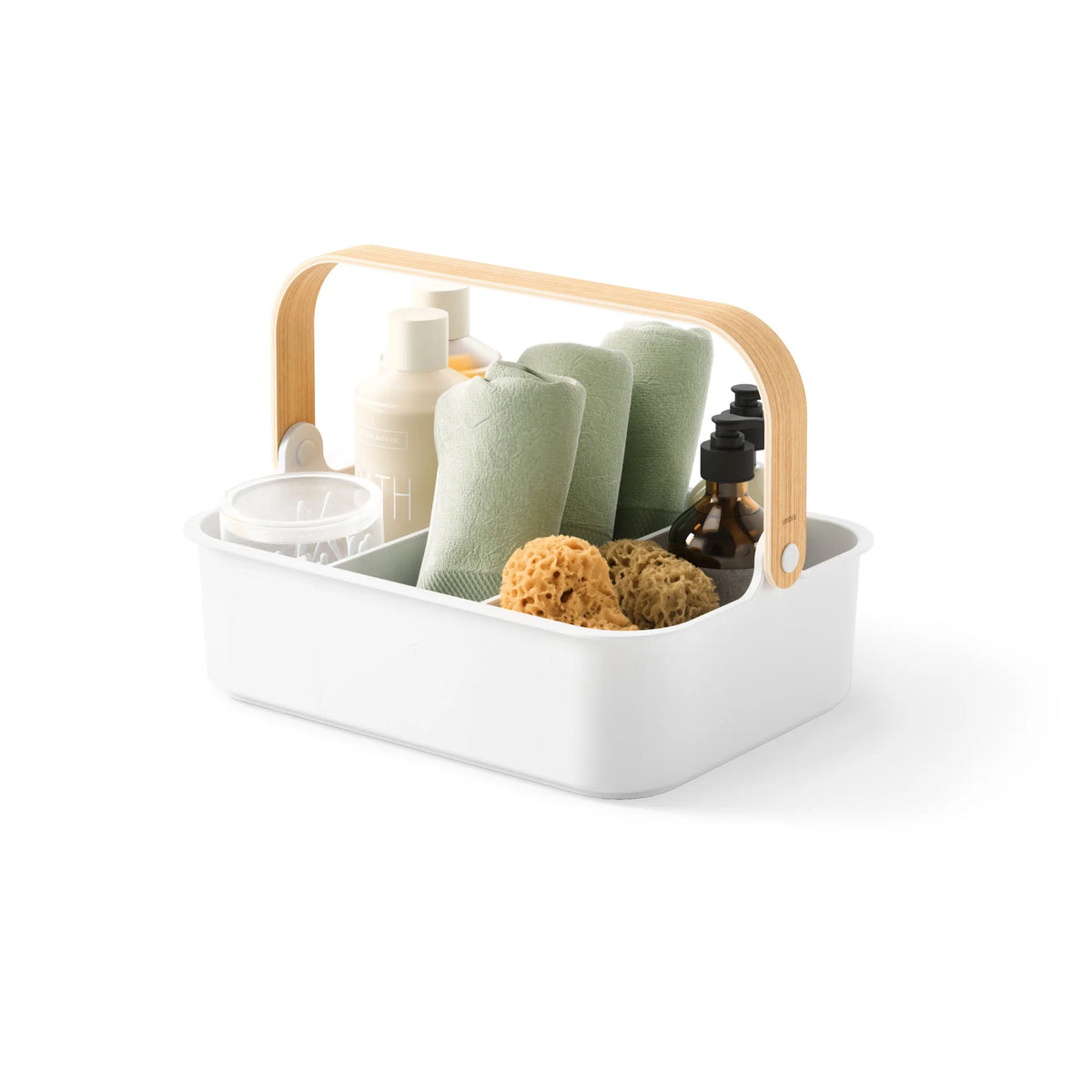 Bellwood Stackable Bin- White/Natural- Large - The Organised Store