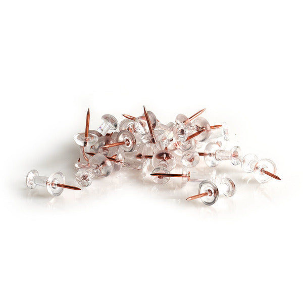 Push-Pins, 25psc, Transparent, Rosegold – The Organised Store