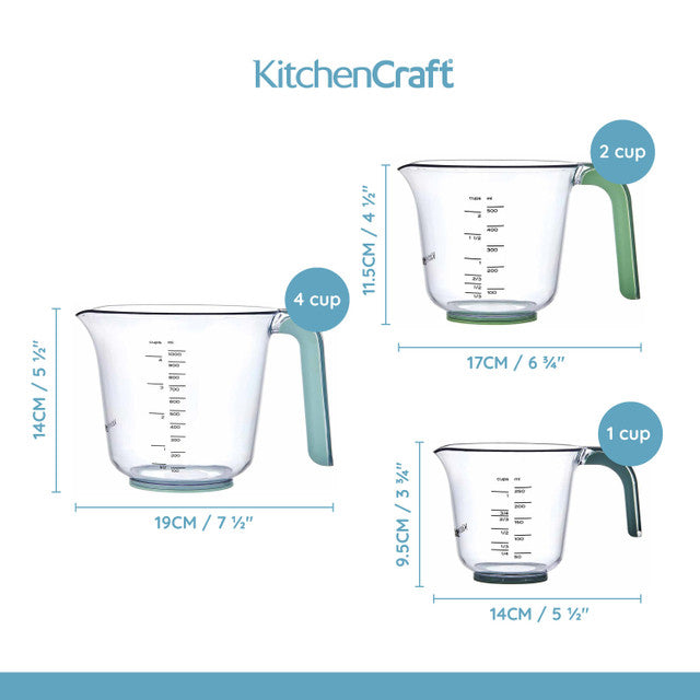 Space Saving Stackable Measuring Jugs 3 Set