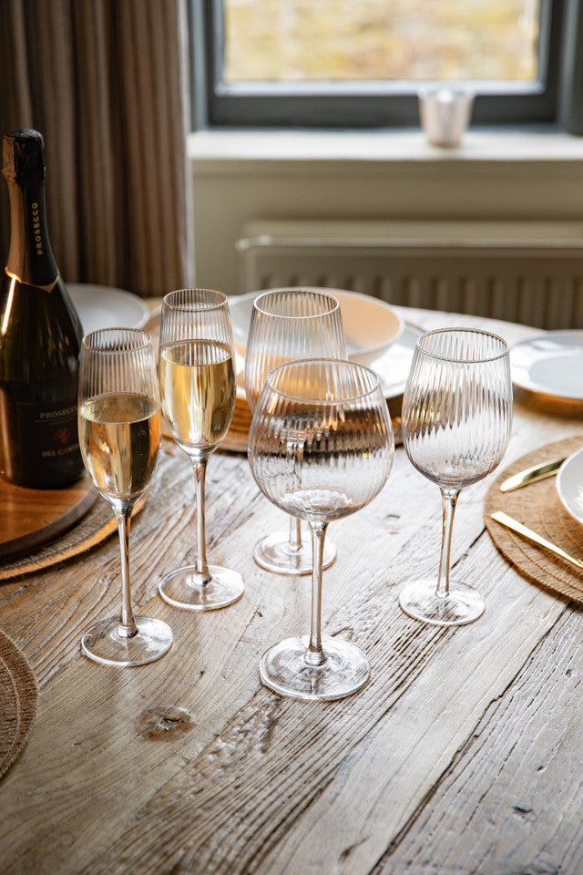 BarCraft Set of 2 Ridged Balloon Glasses
