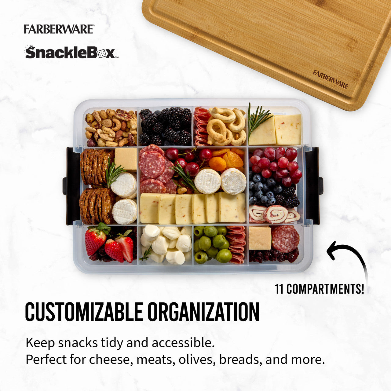 Farberware SnackleBox Bamboo Board and Box