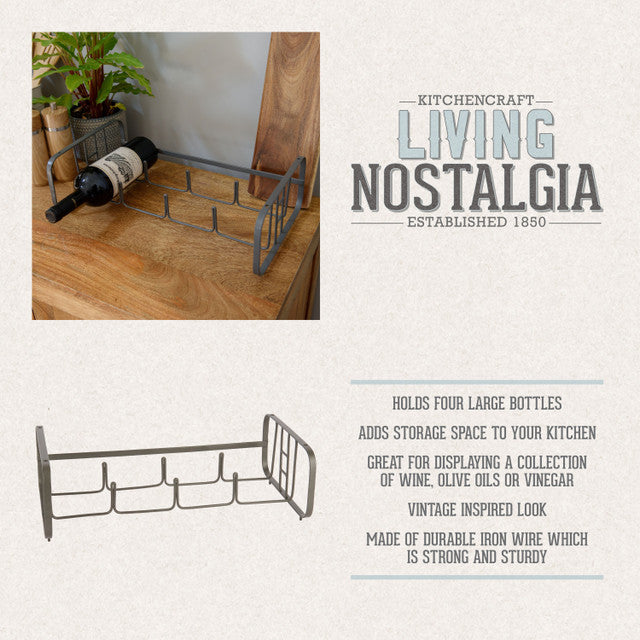 KitchenCraft Living Nostalgia Stackable Wine Rack for 4 Bottles