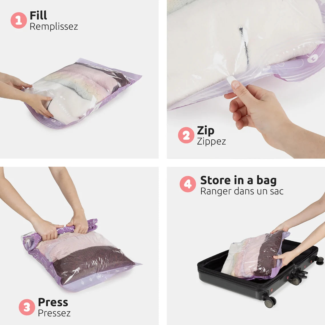 Set of 2 Roll Bags Travel - Set of 2- Medium