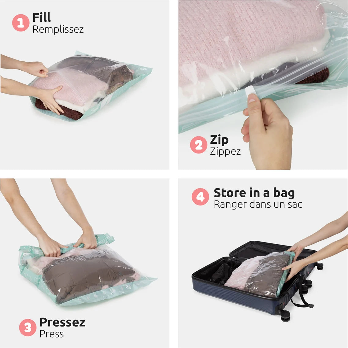 Set 2 Roll Up Compactor Bags- Large