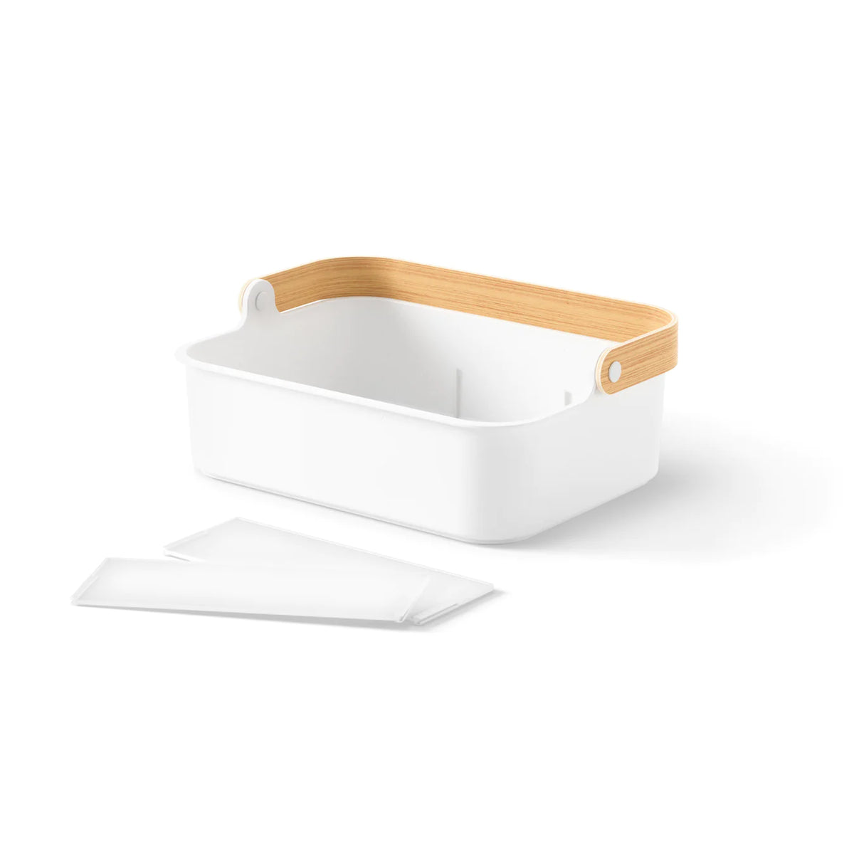 Bellwood Stackable Bin- White/Natural- Large - The Organised Store