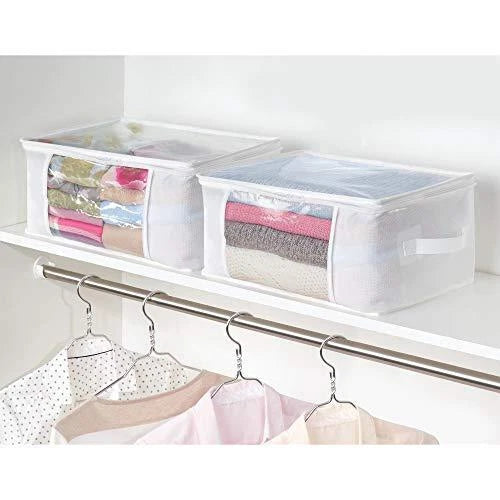 Non-Woven Fabric Foldable Storage Zipper Bags-Medium– Set of 2