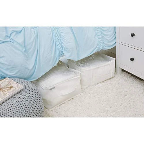 Non-Woven Fabric Foldable Storage Zipper Bags-Medium– Set of 2