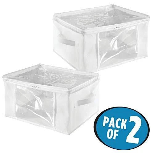 Non-Woven Fabric Foldable Storage Zipper Bags-Medium– Set of 2