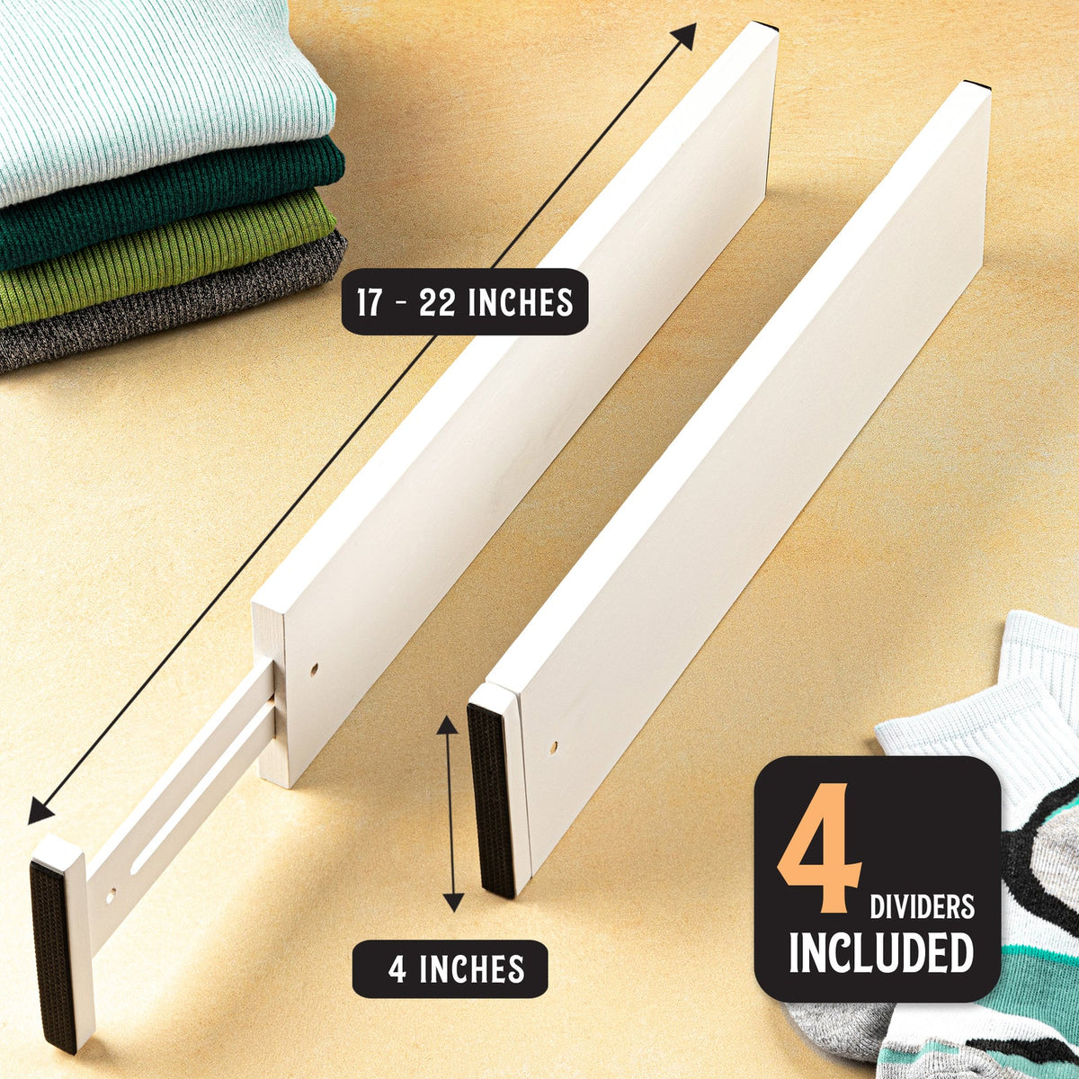 Bamboo Drawer Divider - 4 pack - The Organised Store