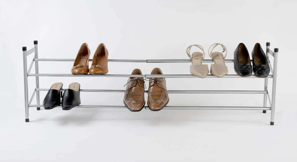 Extendable 2 Tier Shoes Rack-Grey