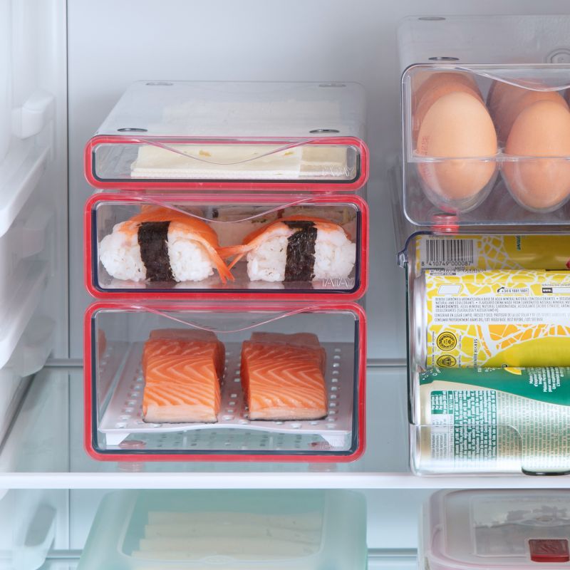 Set 3 Fridge Organizer Drawer - S+M+L + Rack Fresh Box