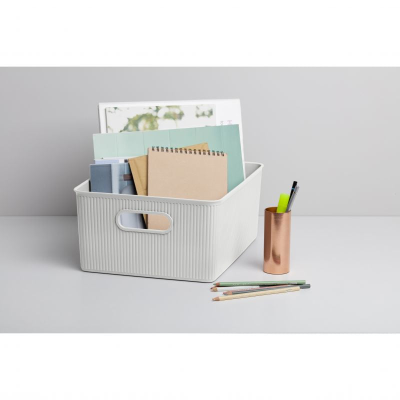 Storage Basket L 15L Baobab Sky White