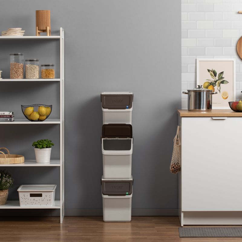 Easy Waste - Set 3 Modular Recycling Bin 20L Ecohome