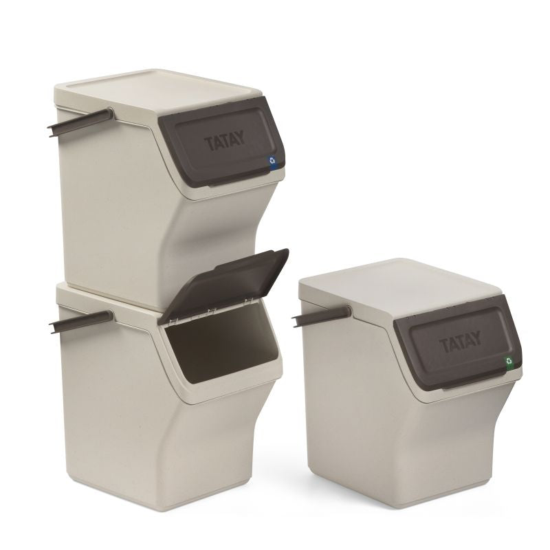 Easy Waste - Set 3 Modular Recycling Bin 20L Ecohome