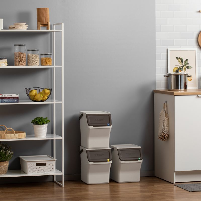 Easy Waste - Set 3 Modular Recycling Bin 20L Ecohome