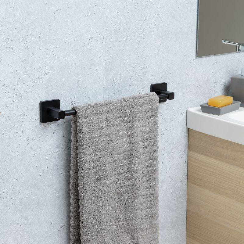 Medium-Sized Towel Rail Nero- Adhesive Fitting