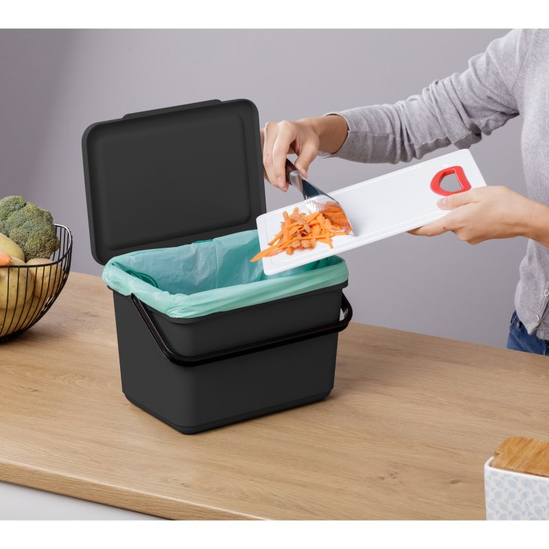 Organic Bin 6L Smart W/O Bracket Black
